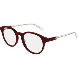 Gucci Burgundy Frame & Demo Lens Gg0485o 004 Women's Round Eyeglasses